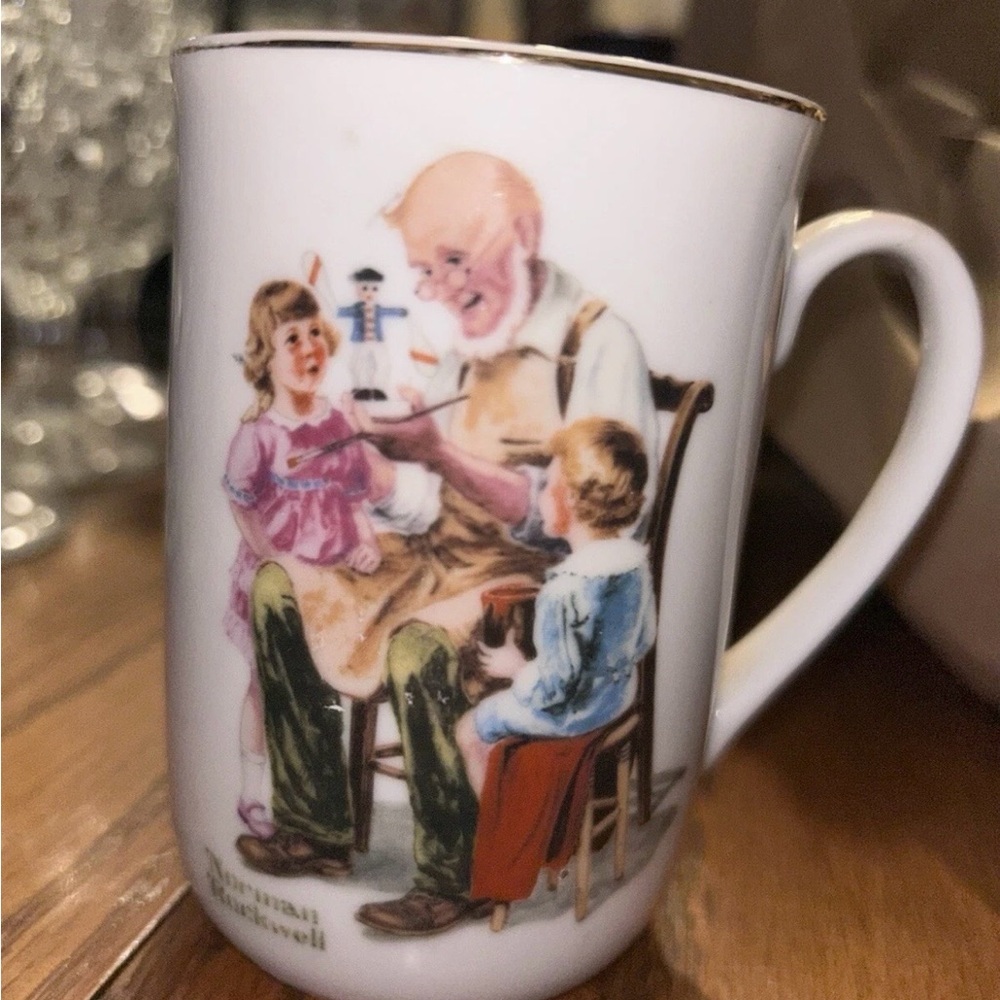Norman Rockwell White Mug with Colorful Illustration